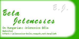 bela jelencsics business card